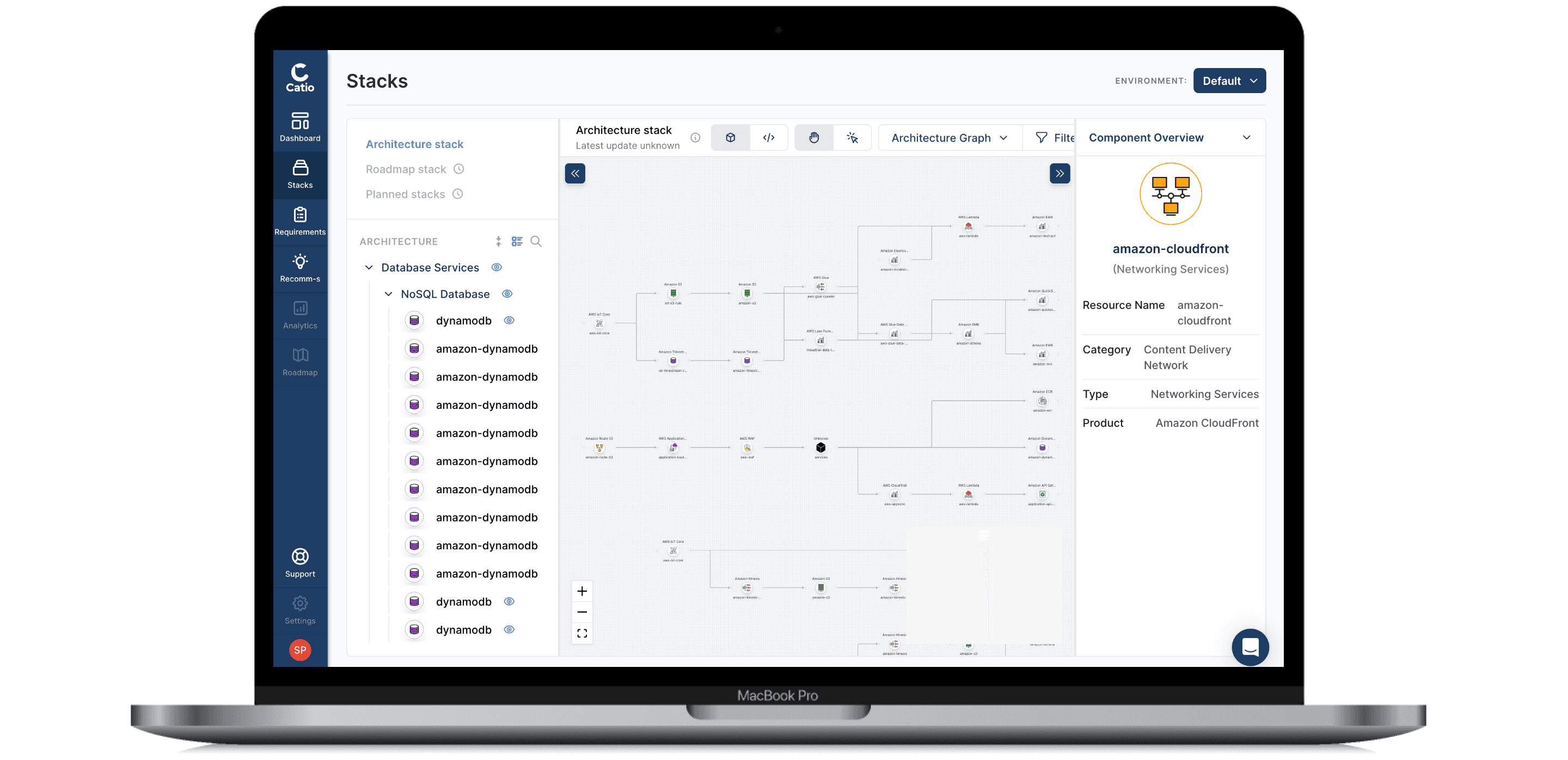 the catio console shown on a laptop with a diagram rendered in the view