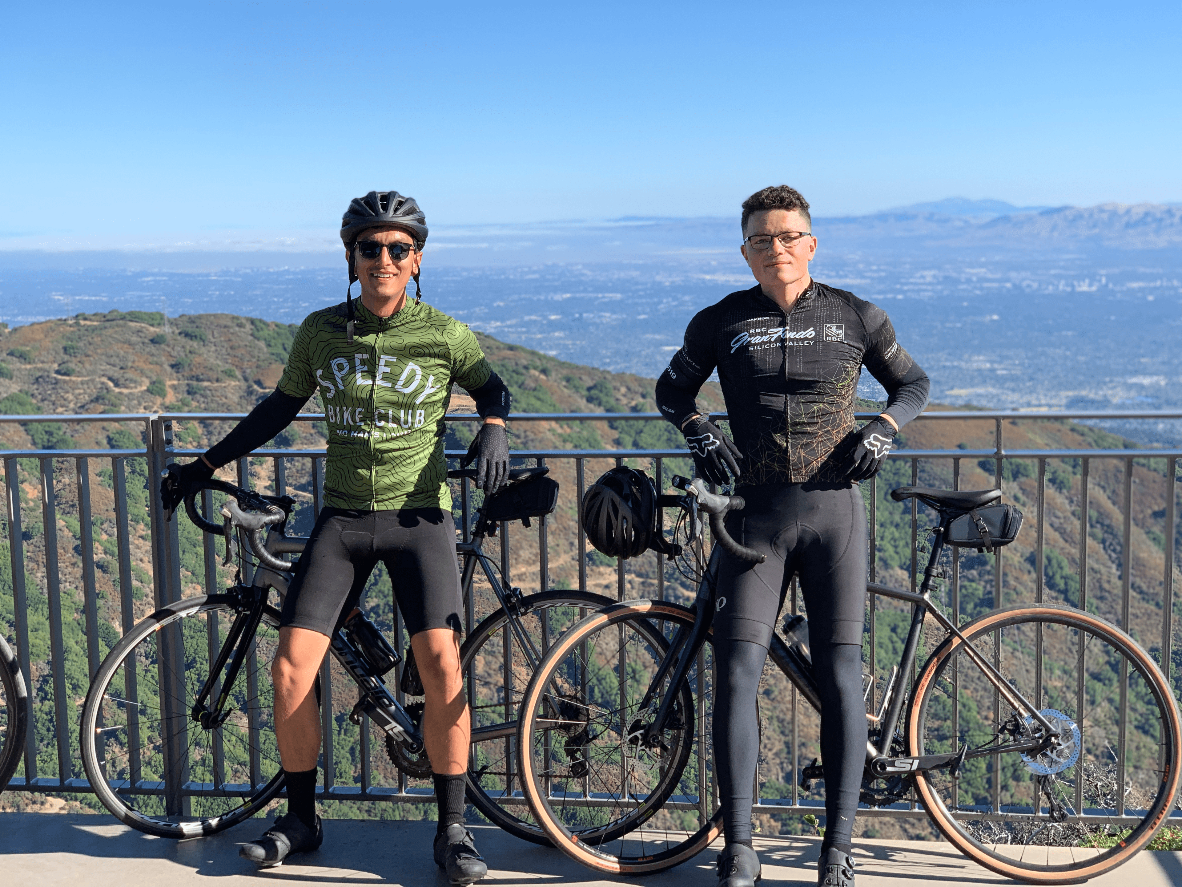 my friend samyak and myself standing atop Mount Umunhum